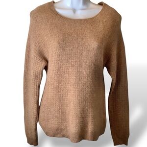 Rachel Zoe Waffle Pattern 100% 2- Ply Cashmere Crew Neck Sweater Large